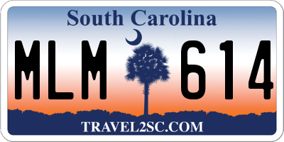 SC license plate MLM614