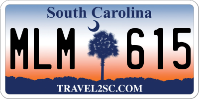 SC license plate MLM615