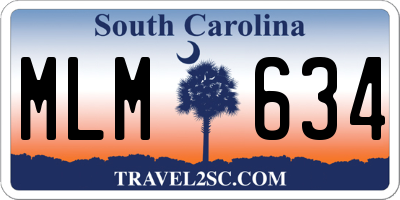 SC license plate MLM634