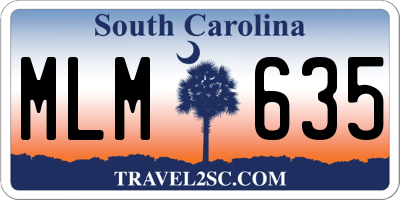 SC license plate MLM635