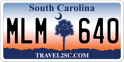 SC license plate MLM640