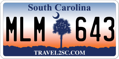 SC license plate MLM643
