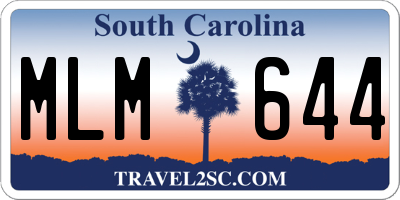 SC license plate MLM644