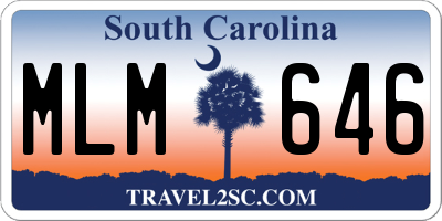 SC license plate MLM646