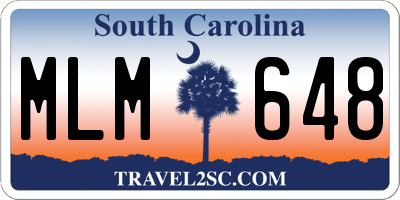SC license plate MLM648