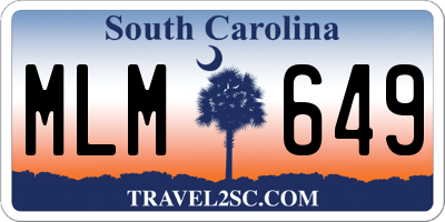 SC license plate MLM649