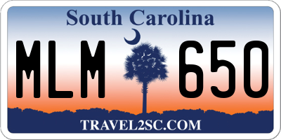 SC license plate MLM650