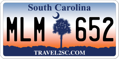 SC license plate MLM652