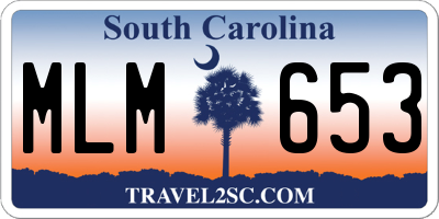 SC license plate MLM653