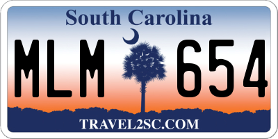 SC license plate MLM654