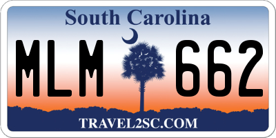 SC license plate MLM662
