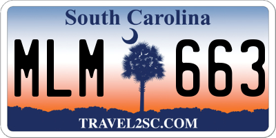 SC license plate MLM663