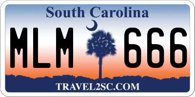 SC license plate MLM666