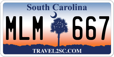 SC license plate MLM667