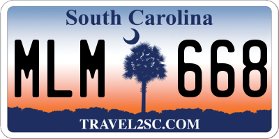 SC license plate MLM668