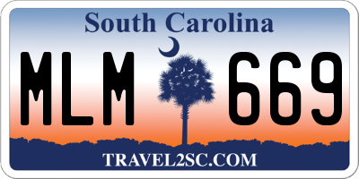 SC license plate MLM669