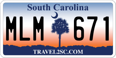 SC license plate MLM671