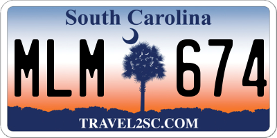 SC license plate MLM674