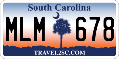 SC license plate MLM678