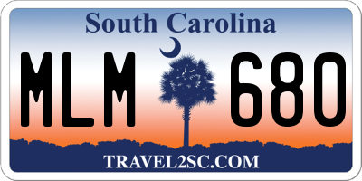 SC license plate MLM680