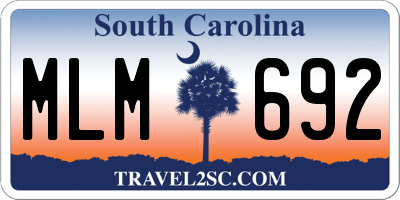 SC license plate MLM692