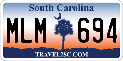 SC license plate MLM694