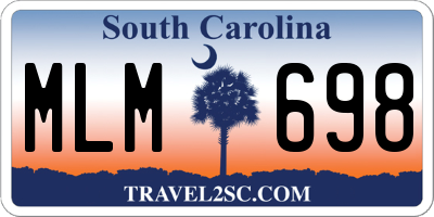 SC license plate MLM698