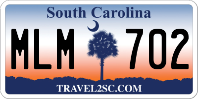 SC license plate MLM702