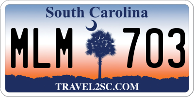 SC license plate MLM703