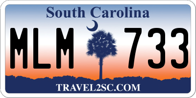 SC license plate MLM733