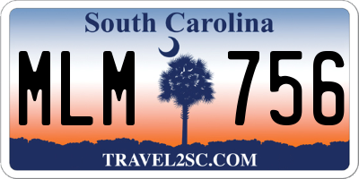 SC license plate MLM756