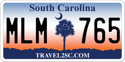 SC license plate MLM765