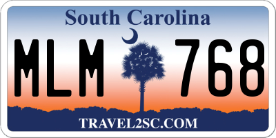 SC license plate MLM768