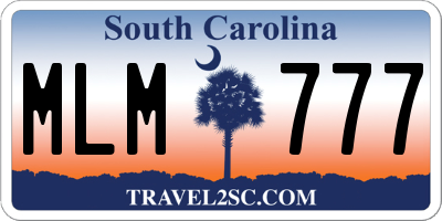 SC license plate MLM777