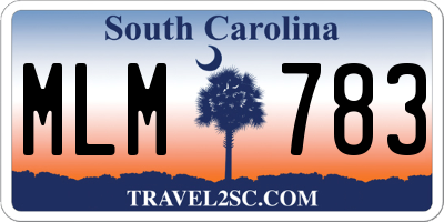 SC license plate MLM783