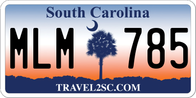 SC license plate MLM785