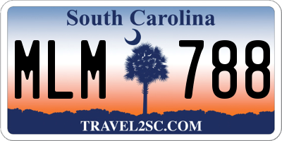 SC license plate MLM788