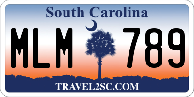 SC license plate MLM789