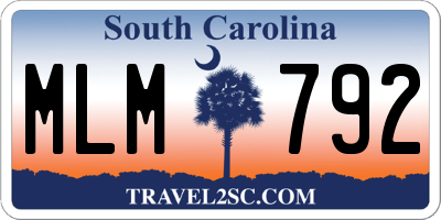 SC license plate MLM792