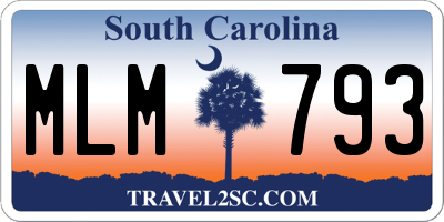 SC license plate MLM793