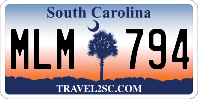 SC license plate MLM794