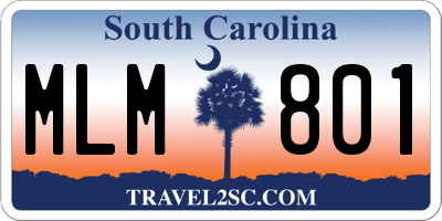 SC license plate MLM801