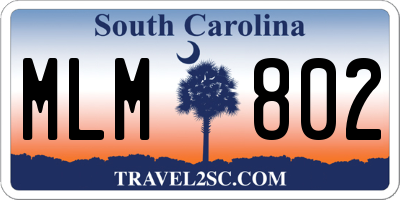 SC license plate MLM802