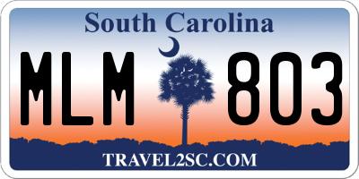 SC license plate MLM803