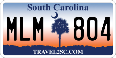 SC license plate MLM804