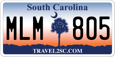 SC license plate MLM805