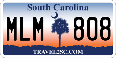SC license plate MLM808