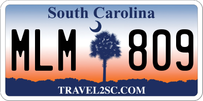 SC license plate MLM809