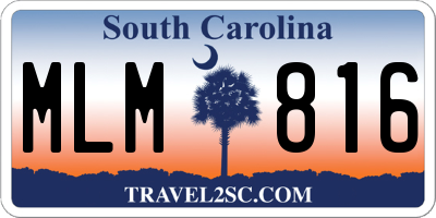 SC license plate MLM816