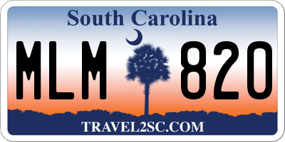 SC license plate MLM820